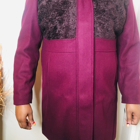 Rachel Roy wool burgundy (wine)coat xl - Picture 6 of 16
